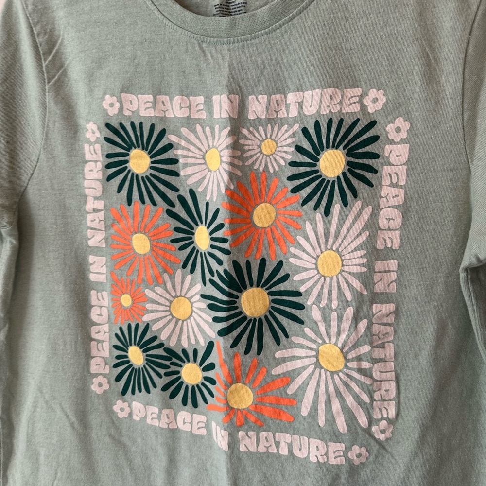 Floral Graphic Tee - Light Green - Picture 2 of 8